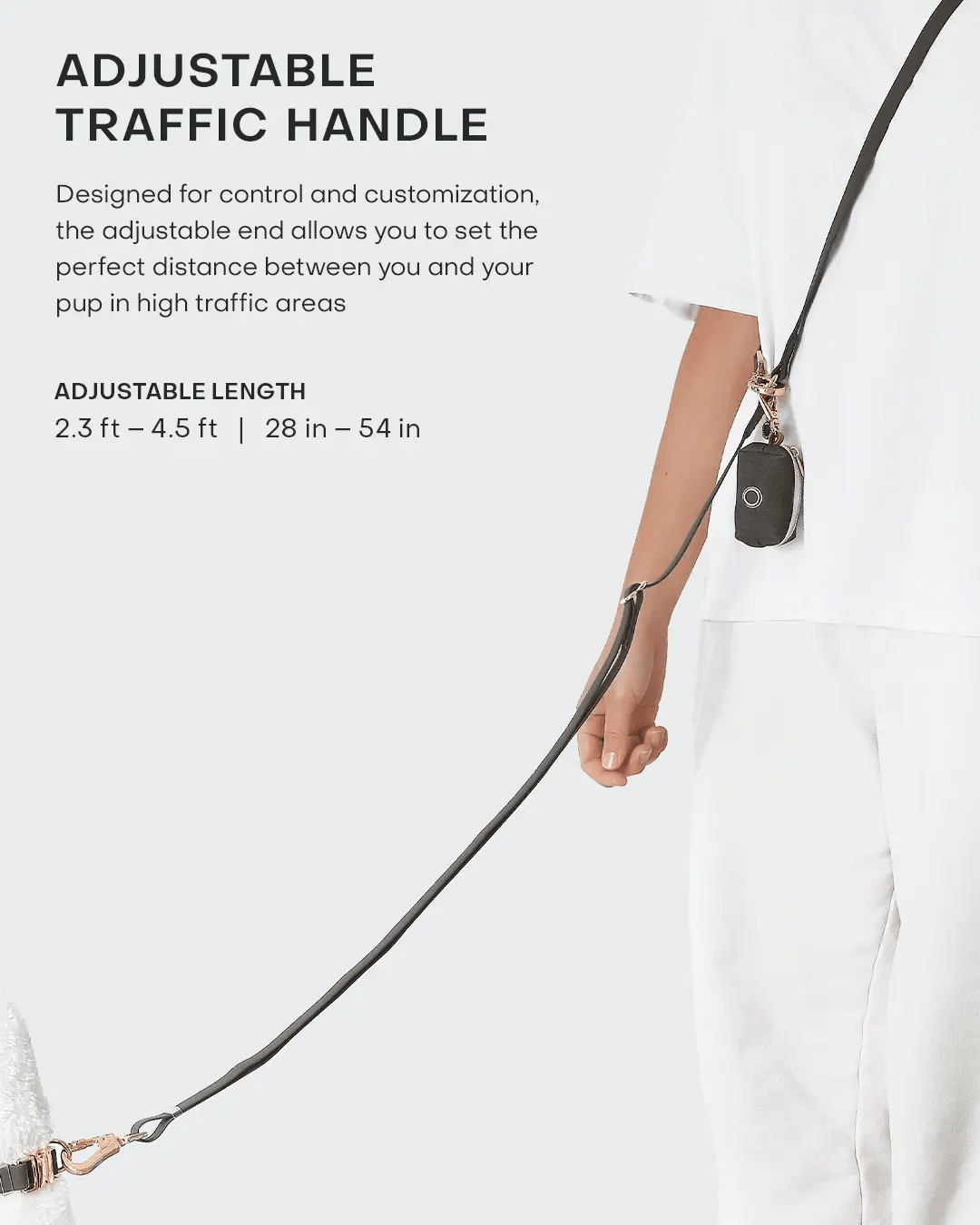 Ember Black Wide 4-in-1 Convertible Hands Free Cloud Dog Leash