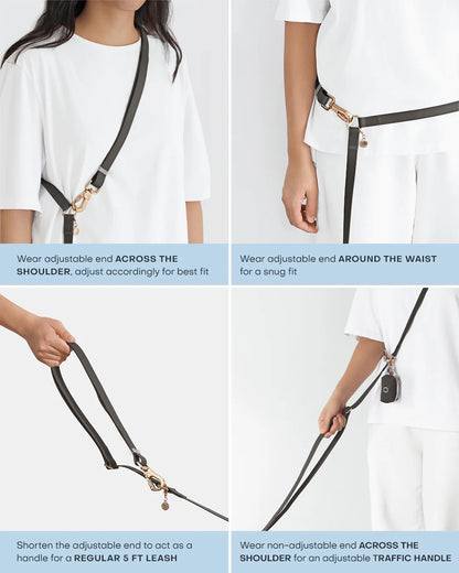 Ember Black Wide 4-in-1 Convertible Hands Free Cloud Dog Leash