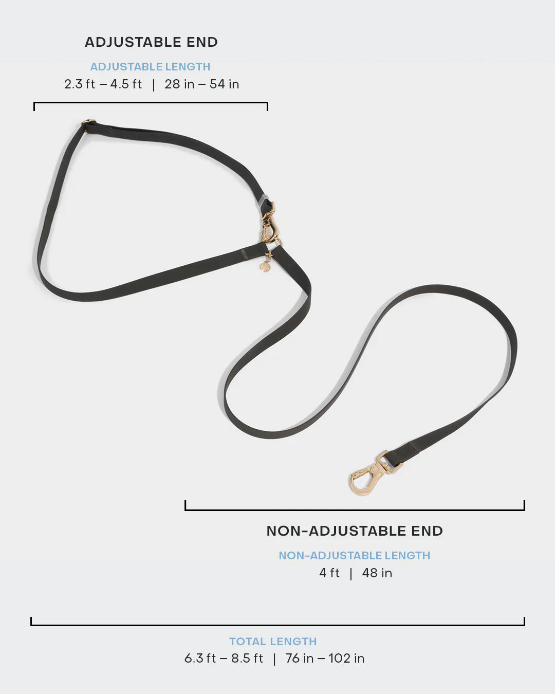 Ember Black Wide 4-in-1 Convertible Hands Free Cloud Dog Leash