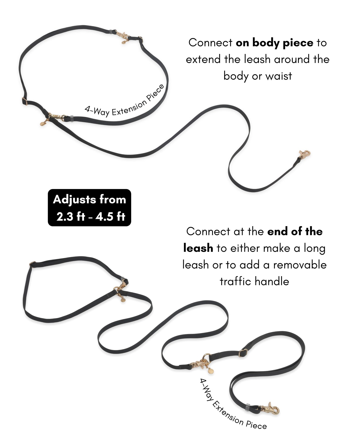 Perfect Pink Wide Cloud Leash 4-Way Extension